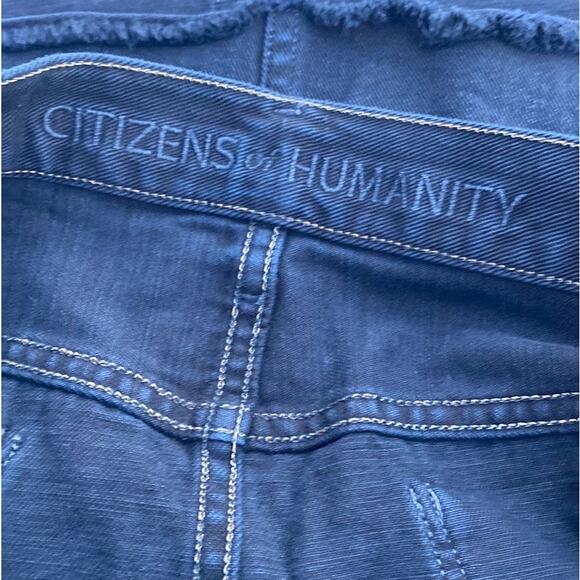 New Citizens Of Humanity Daria Black Distressed Cut Off Jean Denim Mini Skirt 27 - Picture 11 of 11